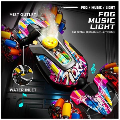 4WD Gesture Sensing RC Stunt Car with Lights, Music & Spray Effects