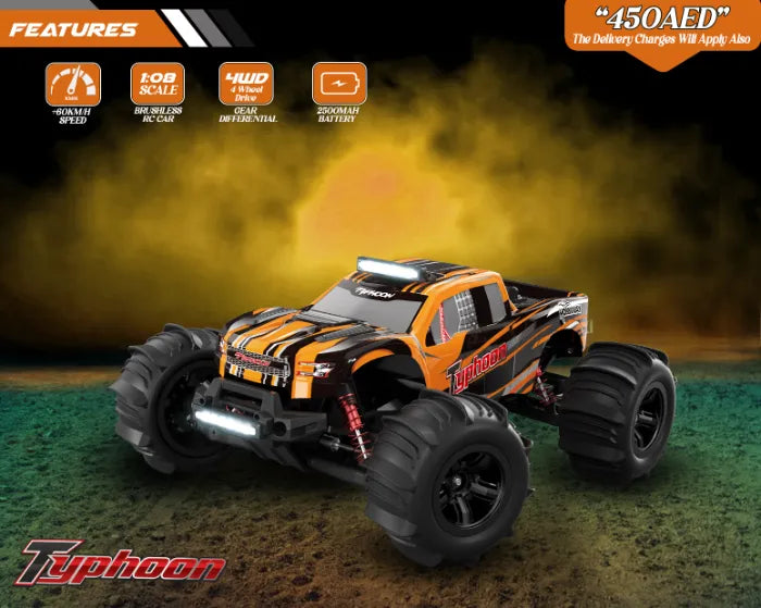 MyToys 1:10 Scale 4WD High-Speed RC Monster Truck – Hobby Grade All-Terrain Desert Crawler, 65+ KM/H Fast Speed Off-Road Truck with LED Lights & Advanced Modding Support
