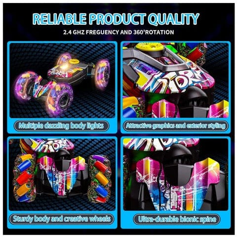 4WD Gesture Sensing RC Stunt Car with Lights, Music & Spray Effects