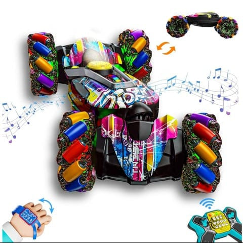 4WD Gesture Sensing RC Stunt Car with Lights, Music & Spray Effects