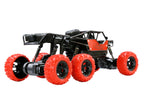 MYTOYS 6WD Alloy Climbing RC Car for Kids – 6 Wheel Drive All Terrain Remote Control Rock Crawler with Suspension, Rechargeable Battery, Red (28cm)