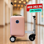 Rideable Smart Luggage – Electric Scooter Carry‑On with Removable Battery (Pink)