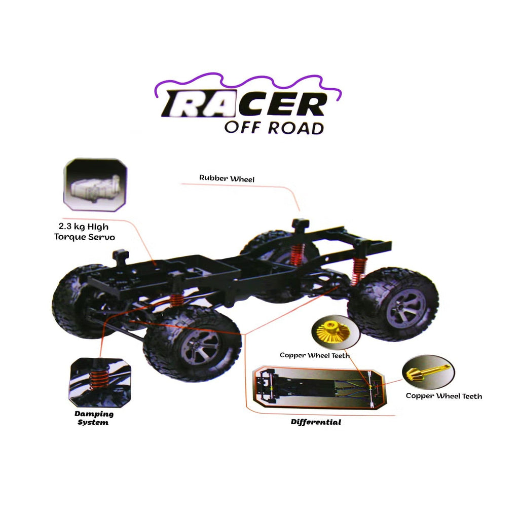 Mytoys FY003‑5A 2.4GHz 4WD Climbing RC Jeep with Guard Upgrade & LED Lighting