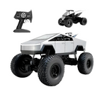 MYTOYS 1:8 Scale Tesla Cybertruck Monster RC Car – 4WD All-Terrain Off-Road Remote Control Truck with Metal Shell & LED Headlights (Silver)