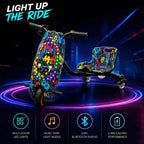 36V Electric Drift Scooter for Kids (Ages 4+) - 3-Speed Modes, 360° Rotating Tricycle, Bluetooth Music, Multicolor LED Lights, 250W Brushless Motor, Max Speed 15km/h, Includes Helmet & Safety Gears