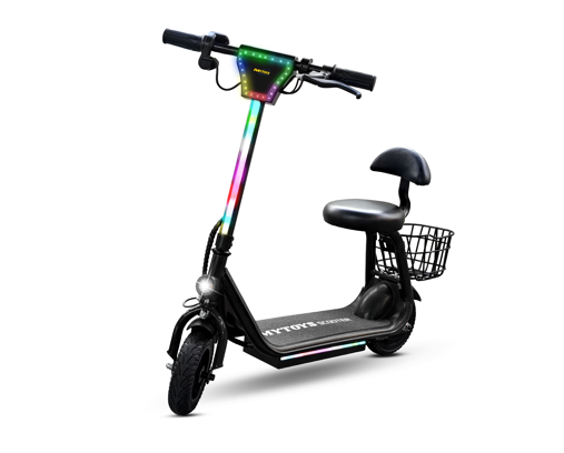 Mytoys MT390 Kids Electric Scooter with Seat | 300W Motor, LED Lights, Bluetooth Speaker & Storage Basket