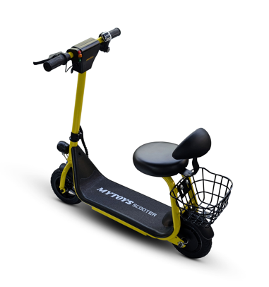 Mytoys MT390 Kids Electric Scooter with Seat | 300W Motor, LED Lights, Bluetooth Speaker & Storage Basket