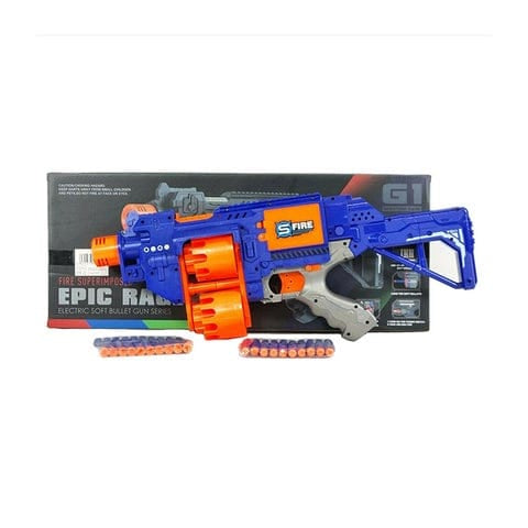 Epic Rage Strike Reaper Blaster Kids Toy Gun With Magazine – 20 Foam Dart Bullets