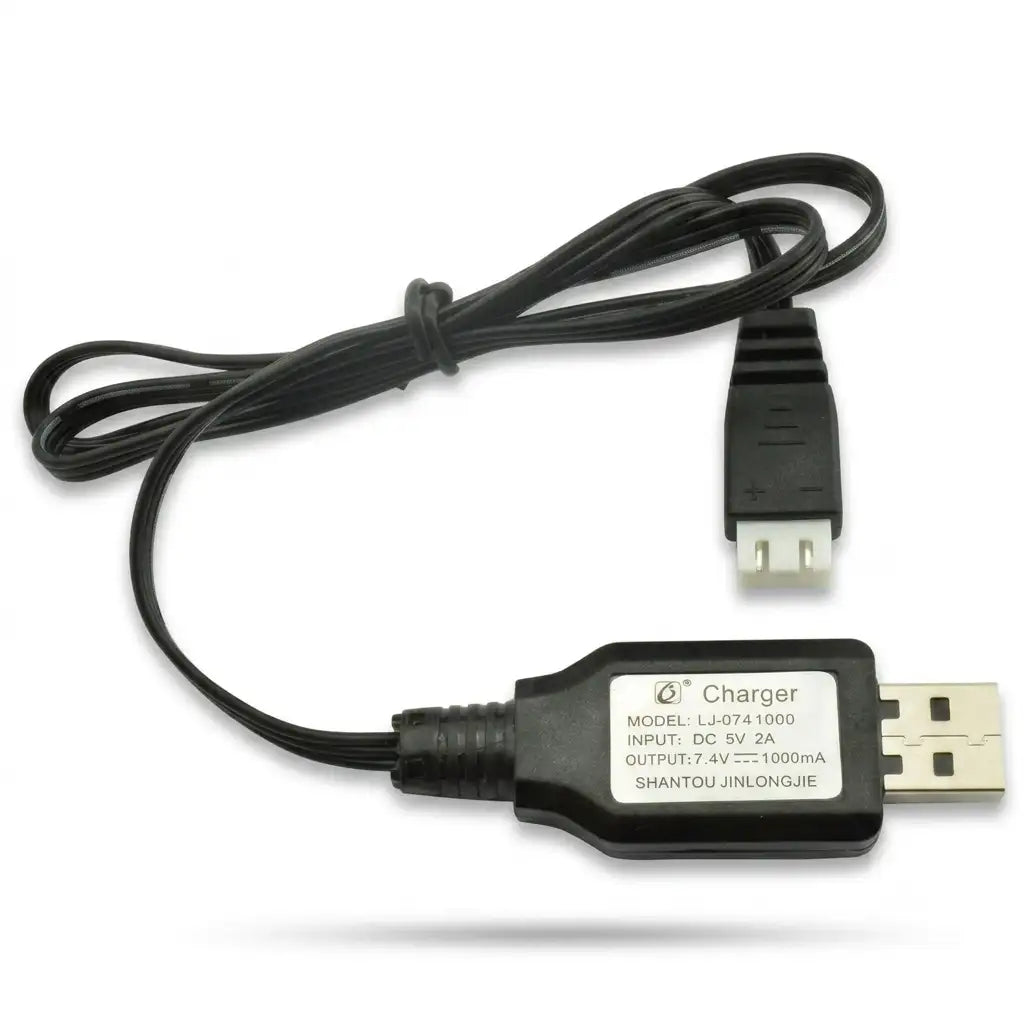 MYTOYS 7.4V 2S LiPo Battery USB Charger Cable (1A, XH-3P Connector) | High-Speed Charging Cable for RC Cars, Crawlers, Drones & Gel Blasters
