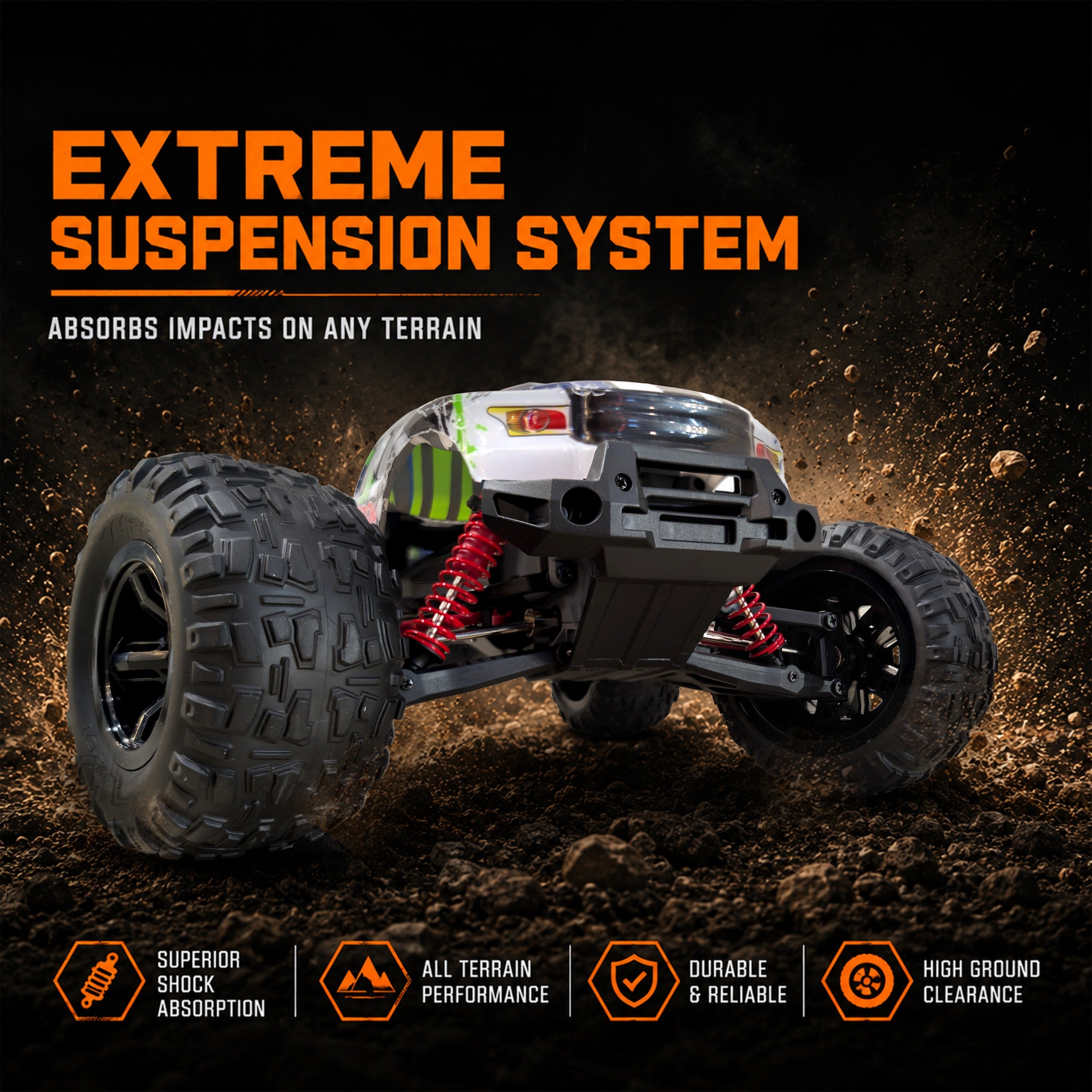 MYTOYS Hobbiway Typhon MT660 1/10 4WD RTR High Speed RC Monster Truck With Off-Road Tires
