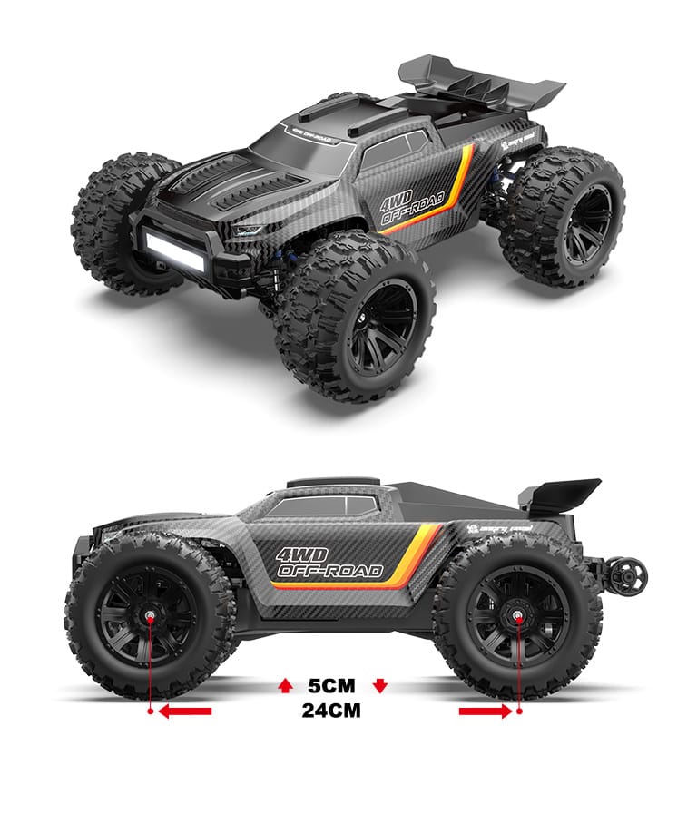 MyToys 4x4 Off Road Brushless RC Truck 12212 - 1/12 Scale High Speed RC Car for Adults, Fast 60 KM/H, Metal Drivetrain & Oil Shocks, 2.4GHz Remote Control Vehicle Toy Gift, Ready-to-Run with Battery