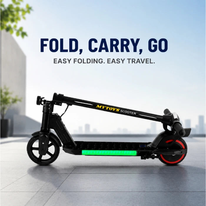 2-Wheel Kids Electric Scooter – 130W, 16 km/h, 21.6V, 8 km Range, LED Lights & Foldable