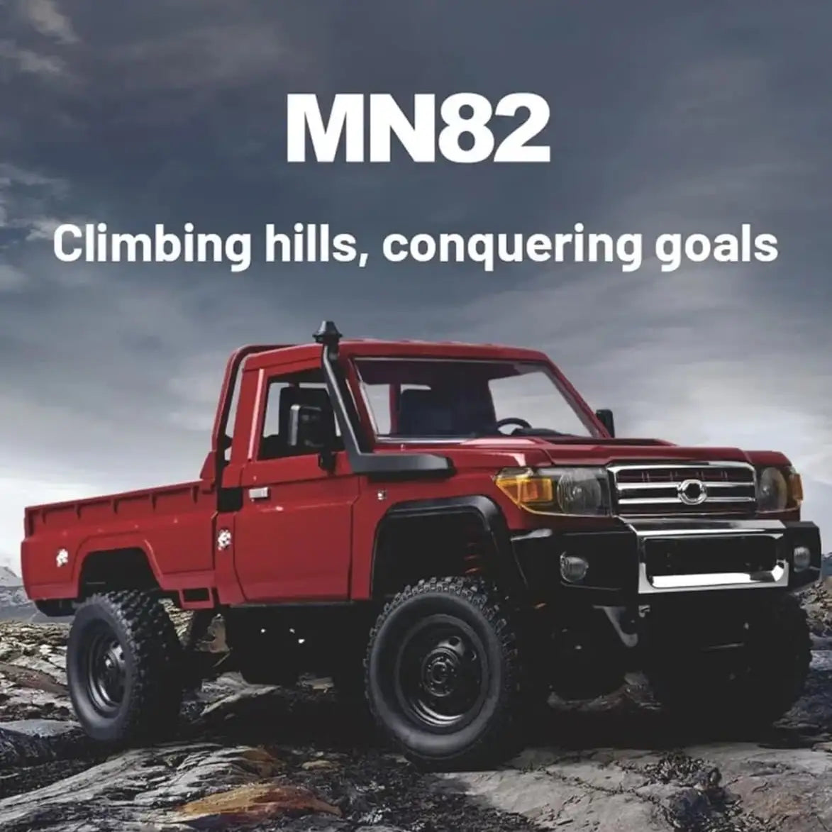 MN-82 1:12 RC Crawler  – 2.4GHz, 52° angles, 4WD Pickup Truck Remote Control Off-Road Car with Headlights