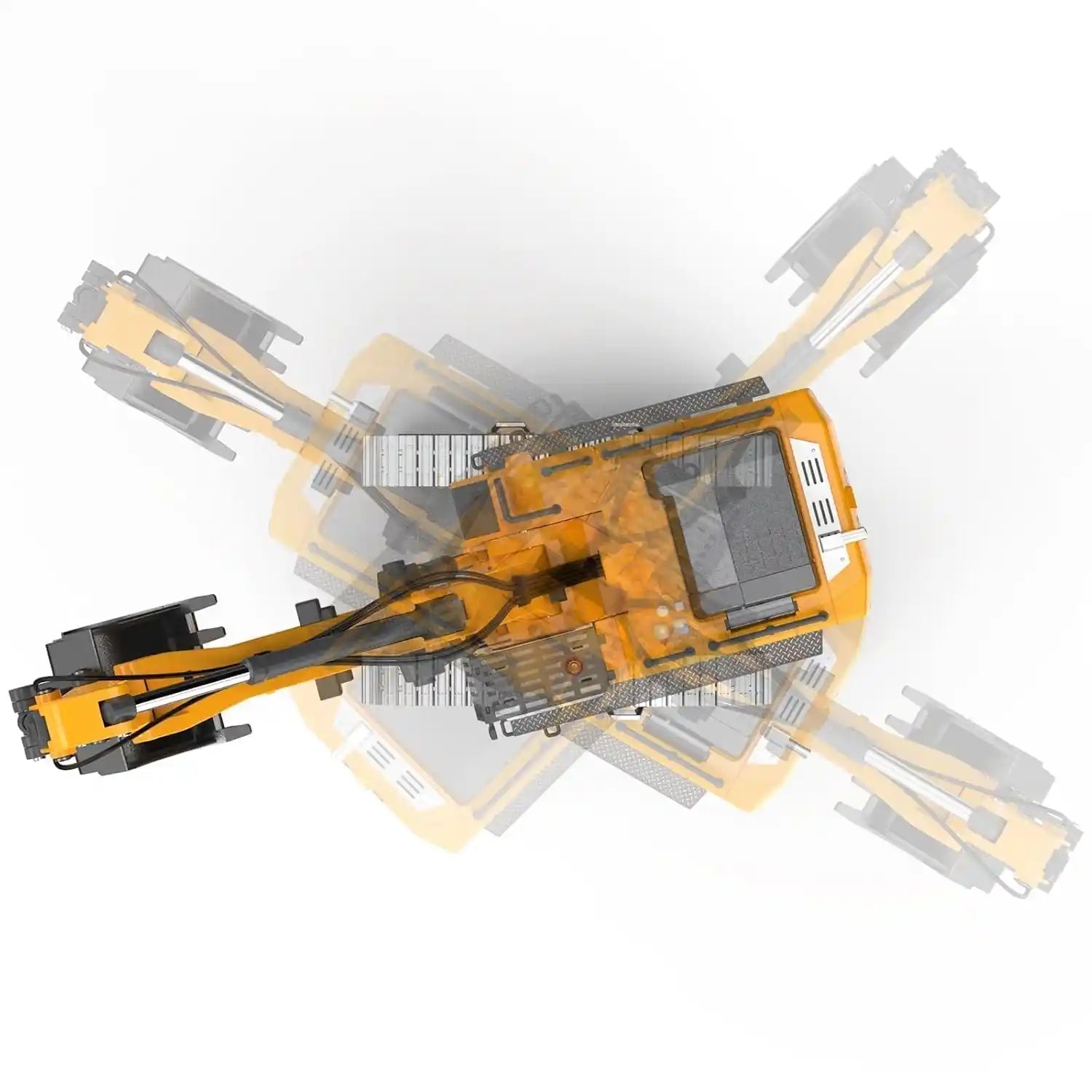 MYTOYS 1/50 RC Excavator K970 Metal Engineering Digger Toy with Remote Control, Lights, and Soun