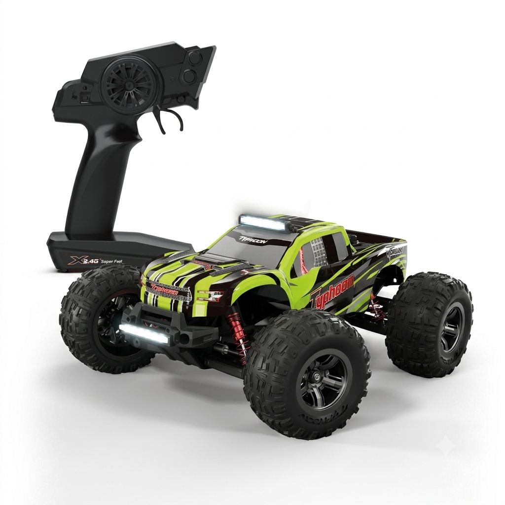 MyToys 1:10 Scale 4WD High-Speed RC Monster Truck – Hobby Grade All-Terrain Desert Crawler, 65+ KM/H Fast Speed Off-Road Truck with LED Lights & Advanced Modding Support