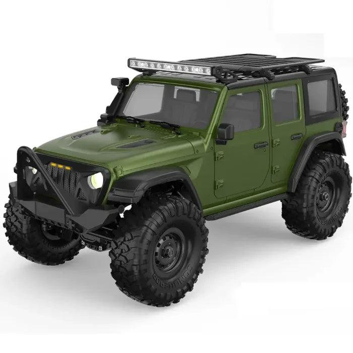 1:16 RC Rock Crawler - 10 km/h, 9KG Servo, 65m Range, LED Lights & RTR 4WD Off-Road Remote Control Car for Adults & Kids