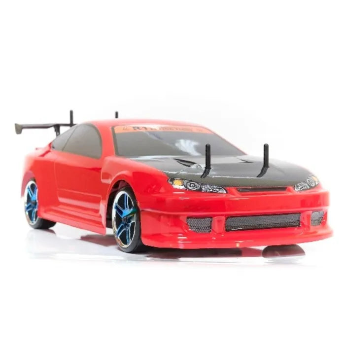 MYTOYS 1/10 Scale RC Drift Car – 4WD Electric Nissan Silvia with 30km/h Speed, LED Lights
