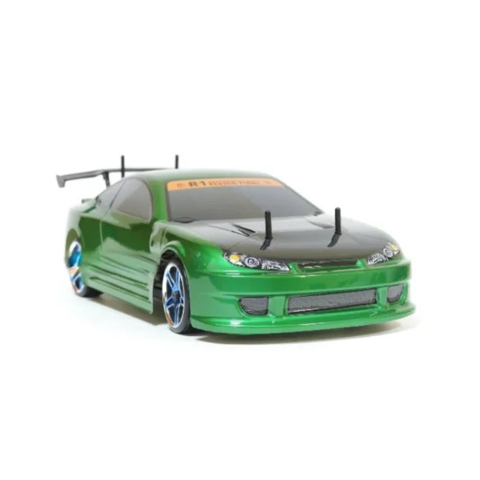 MYTOYS 1/10 Scale RC Drift Car – 4WD Electric Nissan Silvia with 30km/h Speed, LED Lights