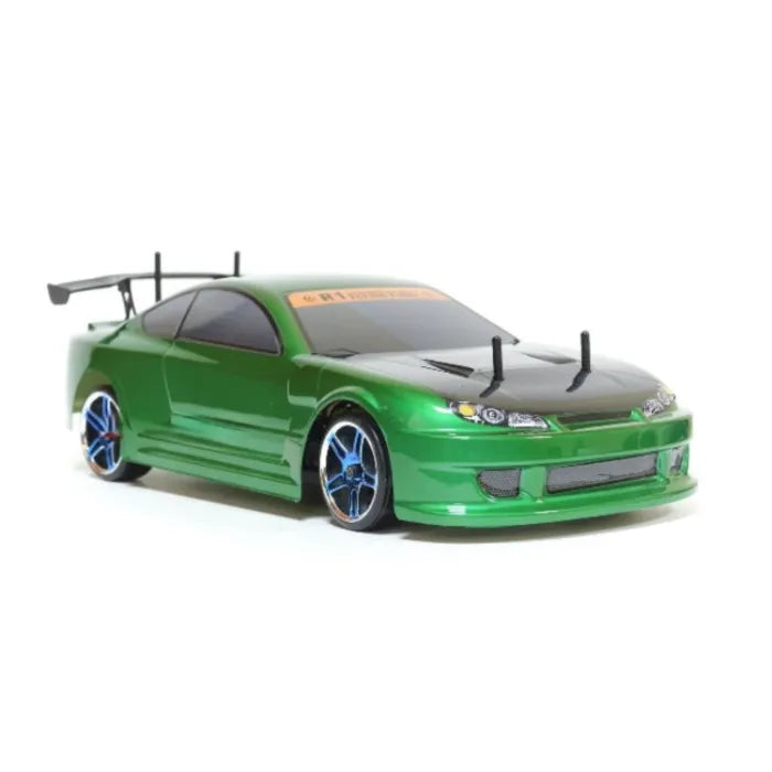 MYTOYS 1/10 Scale RC Drift Car – 4WD Electric Nissan Silvia with 30km/h Speed, LED Lights