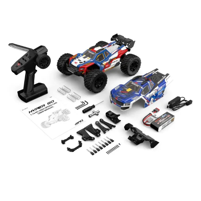 MJX Hyper Go 14212 1/14 4WD Brushless RC Monster Truck - 56km/h, 120m+ Range, 3000mAh Battery