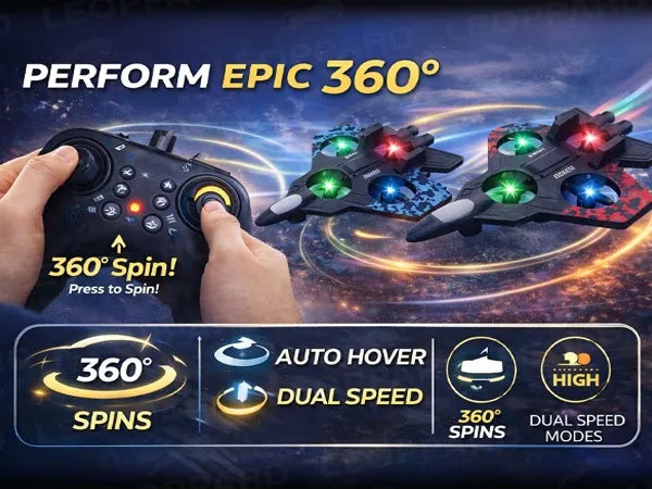 MYTOYS RC Plane PRO - 2.4GHz Remote Control Jet Airplane with LED Lights, Altitude Hold & 360° Flips