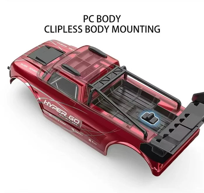 MJX Hyper Go 10210 1/10 4WD Remote Control Monster Truck - 80 km/h, 4S Mode, Bluetooth ESC, 35KG Servo Steering, App-Based Tuning, Dual-Fan Cooling