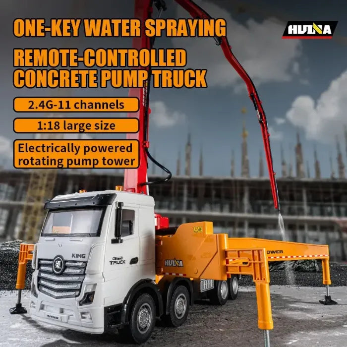 Huina 1381 RC Concrete Pump Truck 1:18 Scale 2.4GHz RTR Model