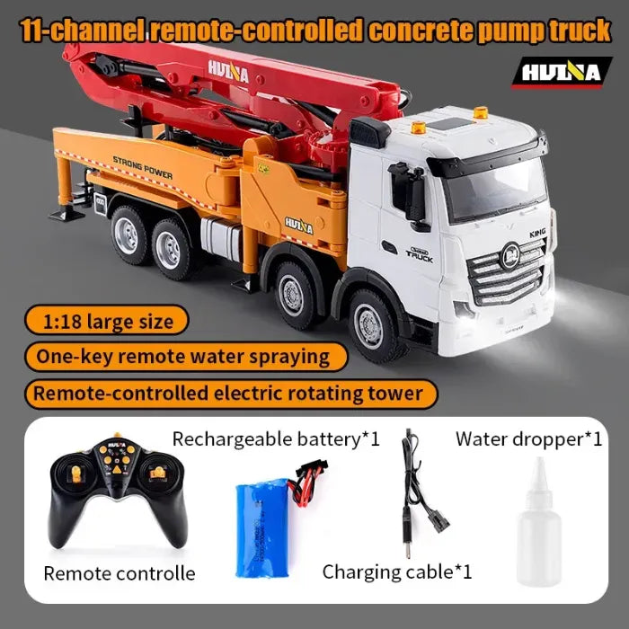 Huina 1381 RC Concrete Pump Truck 1:18 Scale 2.4GHz RTR Model