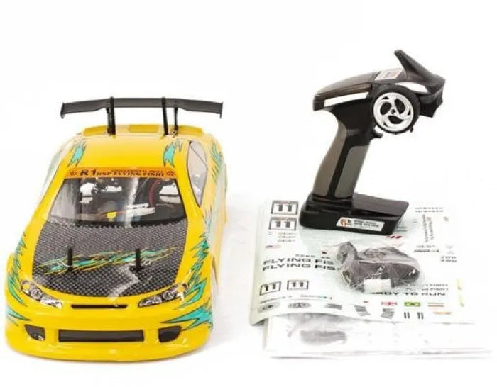 MYTOYS 1/10 Scale RC Drift Car – 4WD Electric Nissan Silvia with 30km/h Speed, LED Lights