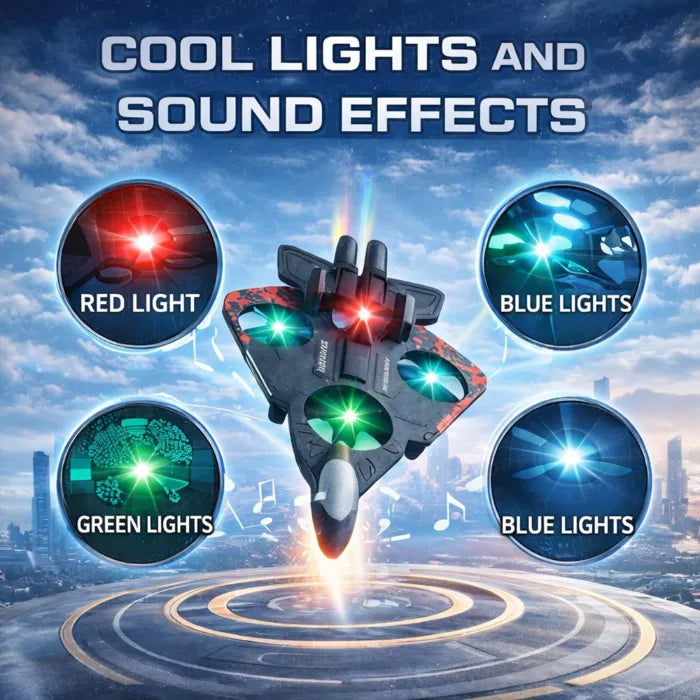 MYTOYS RC Plane PRO - 2.4GHz Remote Control Jet Airplane with LED Lights, Altitude Hold & 360° Flips