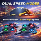 MYTOYS RC Plane PRO - 2.4GHz Remote Control Jet Airplane with LED Lights, Altitude Hold & 360° Flips