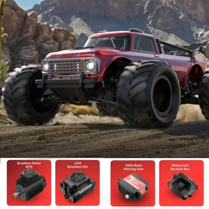 MJX Hyper Go 10210 1/10 4WD Remote Control Monster Truck - 80 km/h, 4S Mode, Bluetooth ESC, 35KG Servo Steering, App-Based Tuning, Dual-Fan Cooling