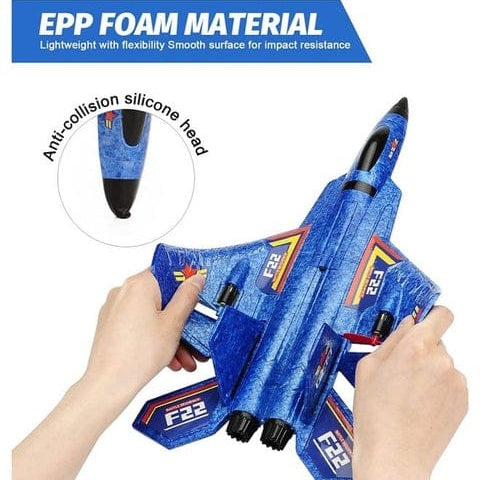 High‑Speed F22 Raptor RC Jet Plane with Gyro & LED Lights (RTF)