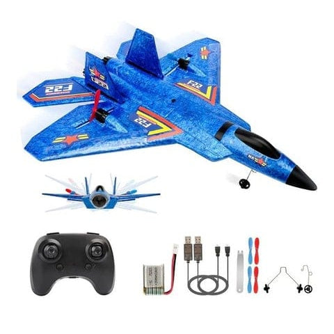 High‑Speed F22 Raptor RC Jet Plane with Gyro & LED Lights (RTF)