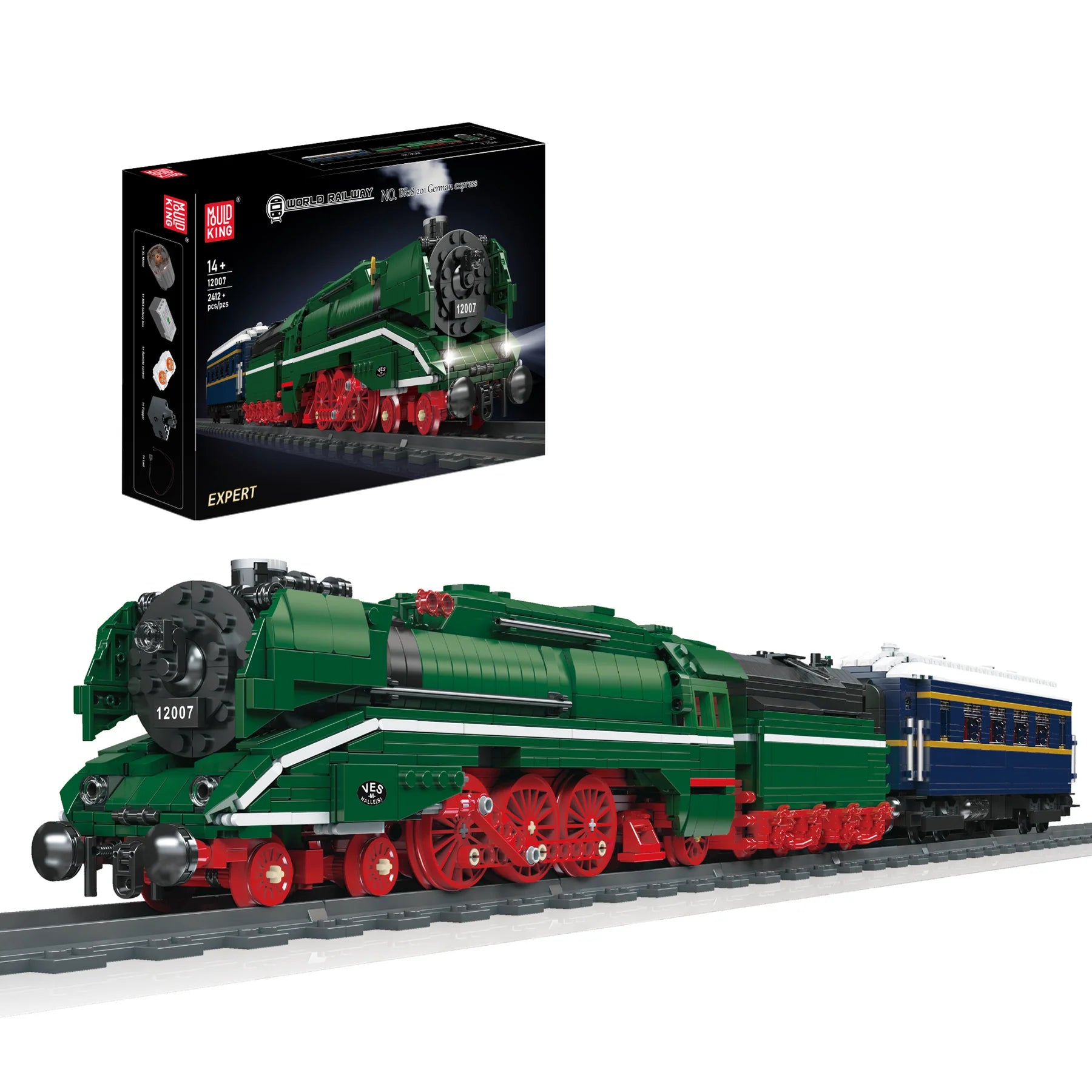 Mould King 12007 German Express: The "Wild Duck" Steam Locomotive (2348 Pieces)