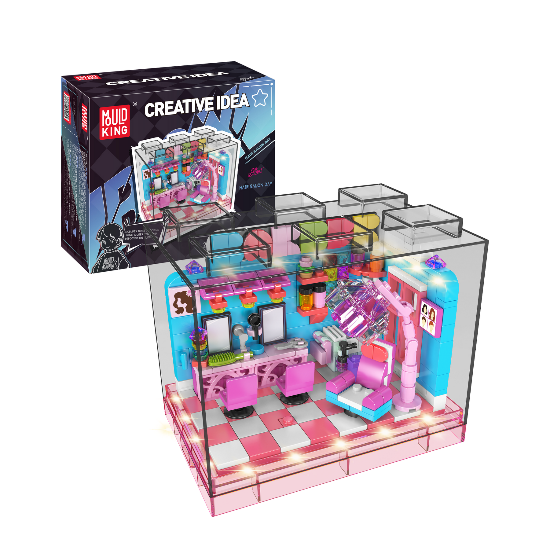 Mould King 24037 Hair Salon Day - Creative MOC Modular Building Block Set