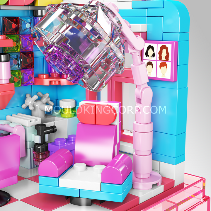 Mould King 24037 Hair Salon Day - Creative MOC Modular Building Block Set