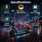 MYTOYS MT750 Foldable Electric Scooter - 45km/h High Speed, 350W Motor, 10-12km Range - Lightweight & Portable