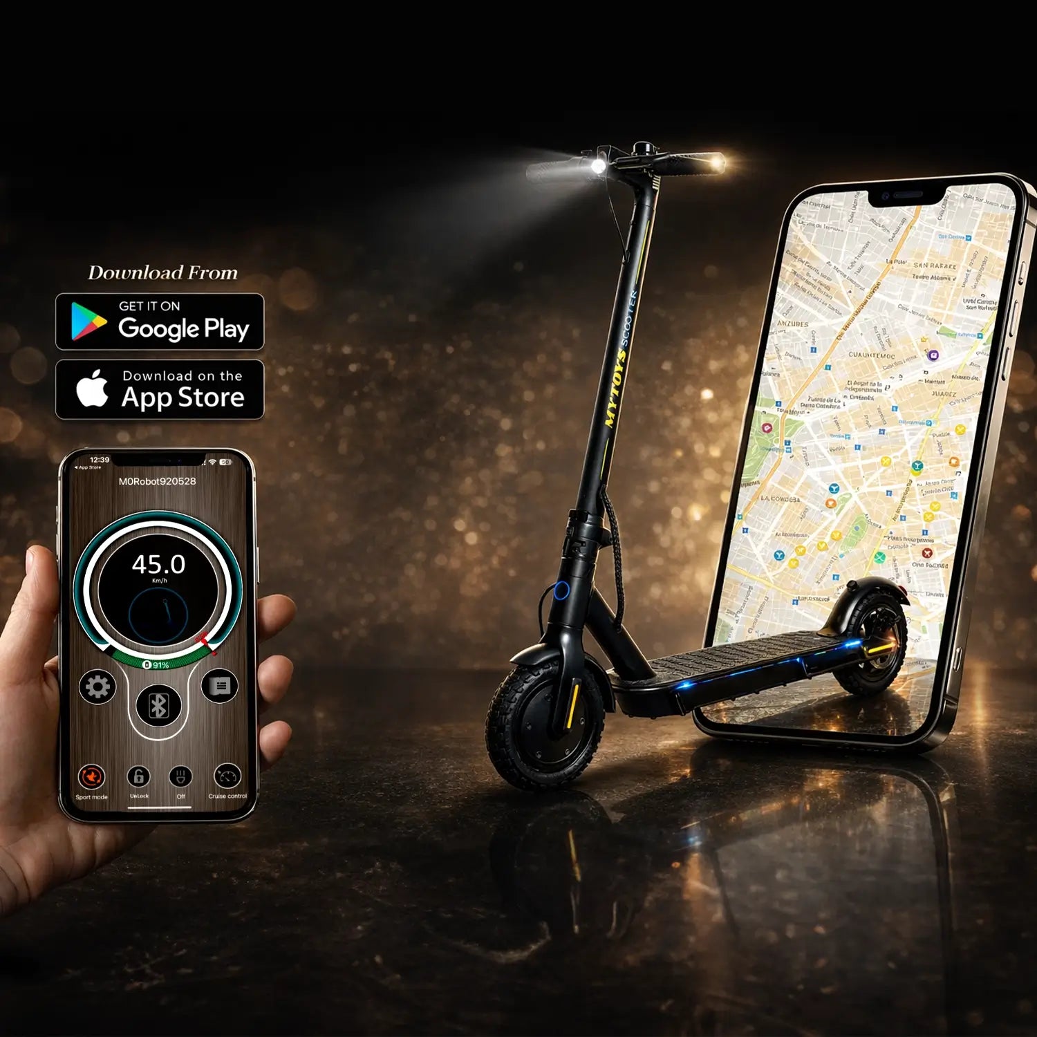 MYTOYS MT750 Foldable Electric Scooter - 45km/h High Speed, 350W Motor, 10-12km Range - Lightweight & Portable