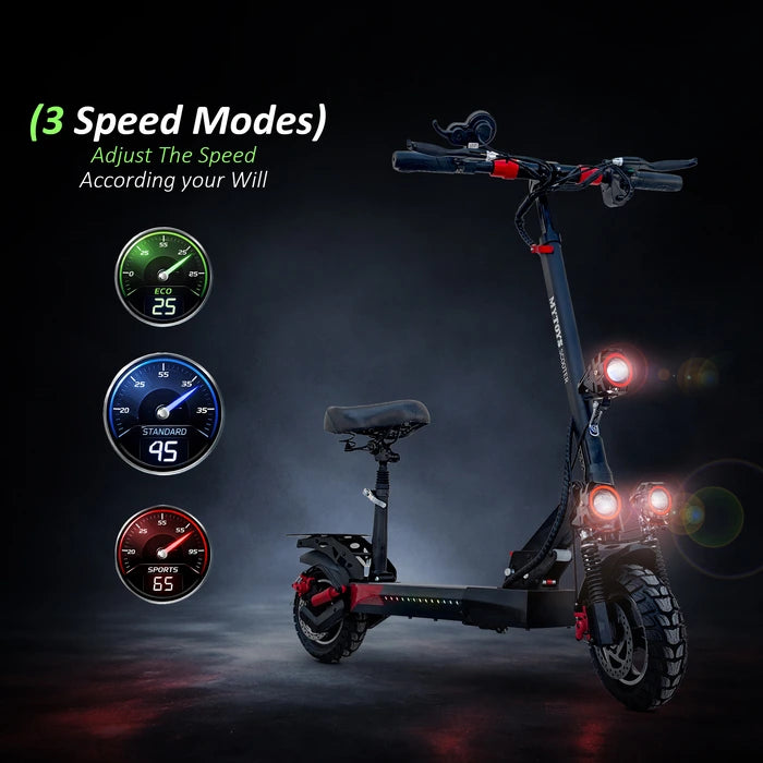 MYTOYS MT908 Electric Scooter - 65km/h Top Speed, 750W Motor, 35-40km Range - Seat & Off-Road Tires
