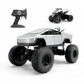 MYTOYS 1:8 Scale Tesla Cybertruck Monster RC Car – 4WD All-Terrain Off-Road Remote Control Truck with Metal Shell & LED Headlights (Silver)