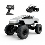 MYTOYS 1:8 Scale Tesla Cybertruck Monster RC Car – 4WD All-Terrain Off-Road Remote Control Truck with Metal Shell & LED Headlights (Silver)